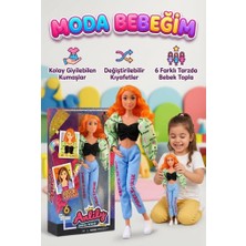 Farbu Oyuncak Anlily Moda Bebeği Trend Kıyafetli Aksesuarlı Oyun Seti Renkli Saçlı ve Şık Oyuncak Bebek