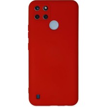 Newface Realme C25Y Kılıf Nano Içi Kadife Silikon - Kırmızı