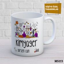 Birsence Kişiye Özel Meslek Temalı Kupa | Isimli & Fotoğraflı Premium Hediye Bardak Kimyager