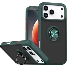 Newface Apple Iphone 17 Pro Montreal Yüzüklü Silikon Kapak - Yeşil