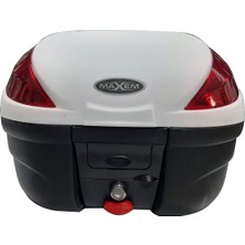 Maxem Motosiklet Arka Çantası Beyaz 35 Litre Full Motor Çanta Sl-35