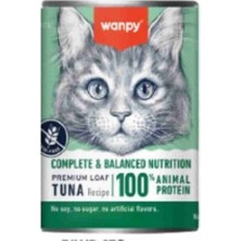 Wanpy Tahılsız %100 Gerçek Et Ton Balıklı Kedi Konservesi 375 gr