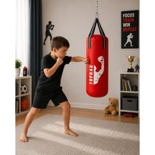 Toprak Sport Kırmızıeldiven ve Karabina Hediyeli Boks Torbası 50X20 cm Içi Dolutoprak Sport