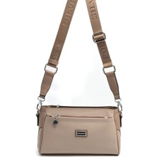 Silver & Polo Silver Polo Koyu Bej - Latte Düz Kadın Çapraz Çanta SP1273