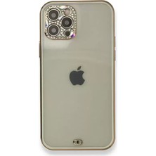 Newface Iphone 12 Pro Kılıf Liva Taşlı Silikon - Beyaz