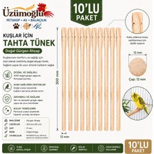 Üzümoğlu 10 Adet Kafes Için Ahşap Kuş Tüneği 30 cm  Sağlıklı Doğal Tünek