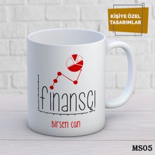 Birsence Kişiye Özel Meslek Temalı Kupa | Isimli & Fotoğraflı Premium Hediye Bardak Finansçı