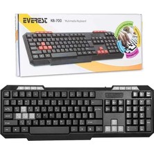 Everest KB-700 Siyah USB Us Layout Multimedia Klavye