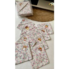 Dutt Dikim Duttdikim 8x8 cm  8\'li Poplin Kitap Ayracı - Kedi Desenli Köşe Tutucu - Kitap Aksesuarı