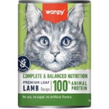 Wanpy Tahılsız %100 Gerçek Et Kuzulu Kedi Konservesi 375 gr