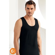 Şahinler Erkek Siyah %100 Pamuk Atlet ME005 6'lı Paket Rahat Kesim ve Nefes Alabilir Özellikler