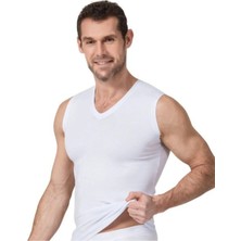 Namaldı Erkek Beyaz V Yaka Sıfır Kol Body 188