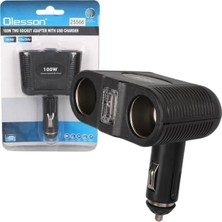 Olesson 1646 12-24V Tek USB Girişli 100W Çiftli Araç Çakmak Çoklayıcı