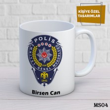 Birsence Kişiye Özel Meslek Temalı Kupa | Isimli & Fotoğraflı Premium Hediye Bardak Polis