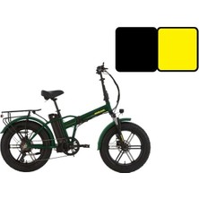 Bisan E-Folding F3 Elektrikli Katlanır Bisiklet 43CM Hd 20 Jant 7 Vites Mat Siyah Sarı
