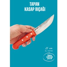 Tapan Bıçağı Tapan Kasap Bıçağı 25 cm Dövme Çelik Kırmızı