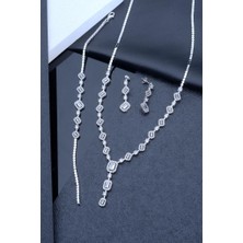 Innuendo Jewelry 925 Ayar Gümüş Kadın Baget Işıltı Takı Seti