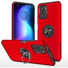 Newface Xiaomi Poco F3 Kılıf Elit Yüzüklü Kapak - Kırmızı