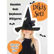 Kabajur Çocuklar Için Keçe Cadı Şapkası Dikiş Seti – Kendin Yap Dıy El Yapımı Şapka Halloween Kostüm