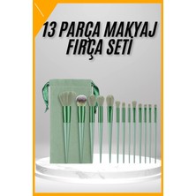 Esplendor Makyaj Fırça Seti Yeşil 13 Parça Fondöten Fırçası Allık Fırçası Far Fırçası