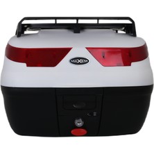 Maxem Motosiklet Arka Çantası Beyaz 40 Litre Topcase Motor Çanta Full Sl-40