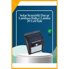 Esplendor Sensörlü 20 LED Solar Duvar Lambası 3 Metre Algılama Mesafesi
