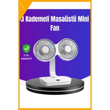 Esplendor 720° Döner Çift Taraflı Masaüstü Vantilatör – USB Şarjlı Sessiz Fan