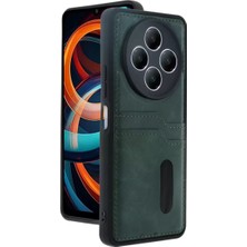 Newface Xiaomi Redmi 14C Kılıf Sara Kartvizitli Deri Kılıf - Koyu Yeşil