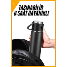 Esplendor Termos Seti 3'lü Bardak Seti Isı Dayanıklı Siyah Paslanmaz Çelik Vakumlu
