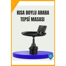 Esplendor 360° Döner Araç Bardaklık Tepsisi Geniş Yemek Alanlı Telefon Standlı