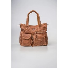 Ççs Kadın Çapraz Askılı El Çantası Günlük Şık Kullanım Hafif Modern Tasarım Camel 18304