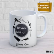 Birsence Kişiye Özel Meslek Temalı Kupa | Isimli & Fotoğraflı Premium Hediye Bardak Bayan Kuaförü