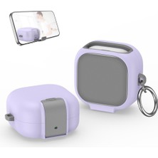 MobaxAksesuar Samsung Galaxy Buds 4 Pro / Buds 4 ile Uyumlu Kılıf Standlı Kilitli Tpu Premium Matte Trip Case