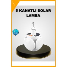 Esplendor 5 Kanatlı Solar Kamp Lambası – USB Şarjlı, Taşınabilir, IP65 Su Geçirmez Bahçe Lambası