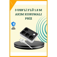 Esplendor 7 Cihazı Aynı Anda Destekleyen 3 USB Portlu 4’lü Priz