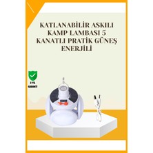 Esplendor Güneş Paneliyle Şarj Olan Katlanabilir LED Çadır Lambası – 5 Kademeli Aydınlatma