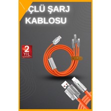 Esplendor 120W Hızlı Şarj Kablosu Turuncu Yüksek Güç Kapasitesi Çoklu Şarj Girişi