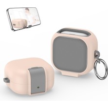 MobaxAksesuar Samsung Galaxy Buds 4 Pro / Buds 4 ile Uyumlu Kılıf Standlı Kilitli Tpu Premium Matte Trip Case