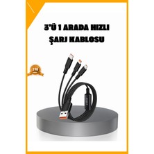 Esplendor 3’ü 1 Arada Şarj Kablosu Type-C Ios Android Uyumlu Hızlı ve Güvenli Şarj