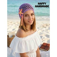 Happy Handmade Viral Kroşe File ŞAPKA/2026 Trend Bere/yazlık Şapka/pamuklu Şapka/özel Tasarım Hediyelik/mesh Hat