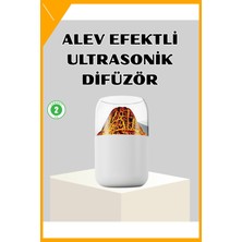 Esplendor Ultrasonik Alev Efektli Aromaterapi Difüzörü USB Şarjlı ve Otomatik Kapanma Özellikli