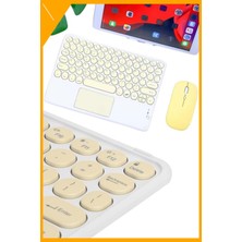 Esplendor Touchpad Tüm Cihazlara Uyumlu Bluetooth Klavye Touchpad Slim Kablosuz Wifi Q Klavye
