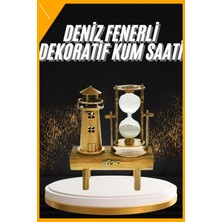 Esplendor Hediyelik Eşya Retro Deniz Fenerli Kum Saati Ahşap Görünümlü Dekoratif Eşya