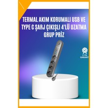 Esplendor 4’lü Çoklu Priz 2 USB Type-C Girişli Akım Korumalı Siyah