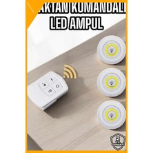 Esplendor LED Lamba 3'lü Uzaktan Kumandalı Yapışkanlı Beyaz Işık