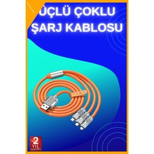Esplendor 3 In 1 Süper Hızlı Şarj Kablosu Android ve Ios Uyumlu Silikon Şarj Kablosu