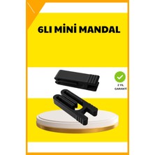 Esplendor Tekrar Kullanılabilir Poşet Mandalı Siyah 6’lı Set