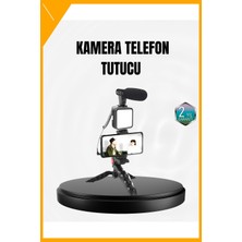 Esplendor Profesyonel Vlog Çekim Kiti LED Işıklı Tripod Mikrofonlu Telefon Seti