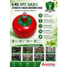 Santral 6 kg Sprinkerli Tavan Tipi Gazlı Otomatik Söndürme Tüpü