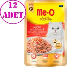 ‎Me-O Me-O Delite Pouch Ton Balığı ve Yengeç Kedi Konservesi 70 gr 12 Ad